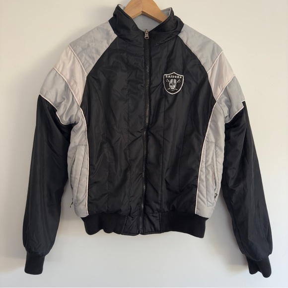 NFL Raiders Vintage Reversible puffer jacket Size: S - Picture 1 of 6